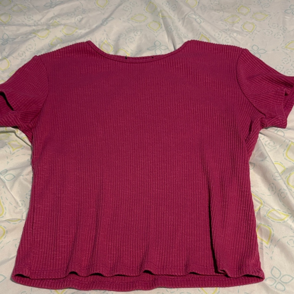 Women's Ribbed Pink Top
